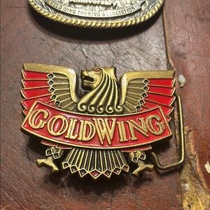Red and Gold Honda gold wing buckle Eagle Belt Accessory